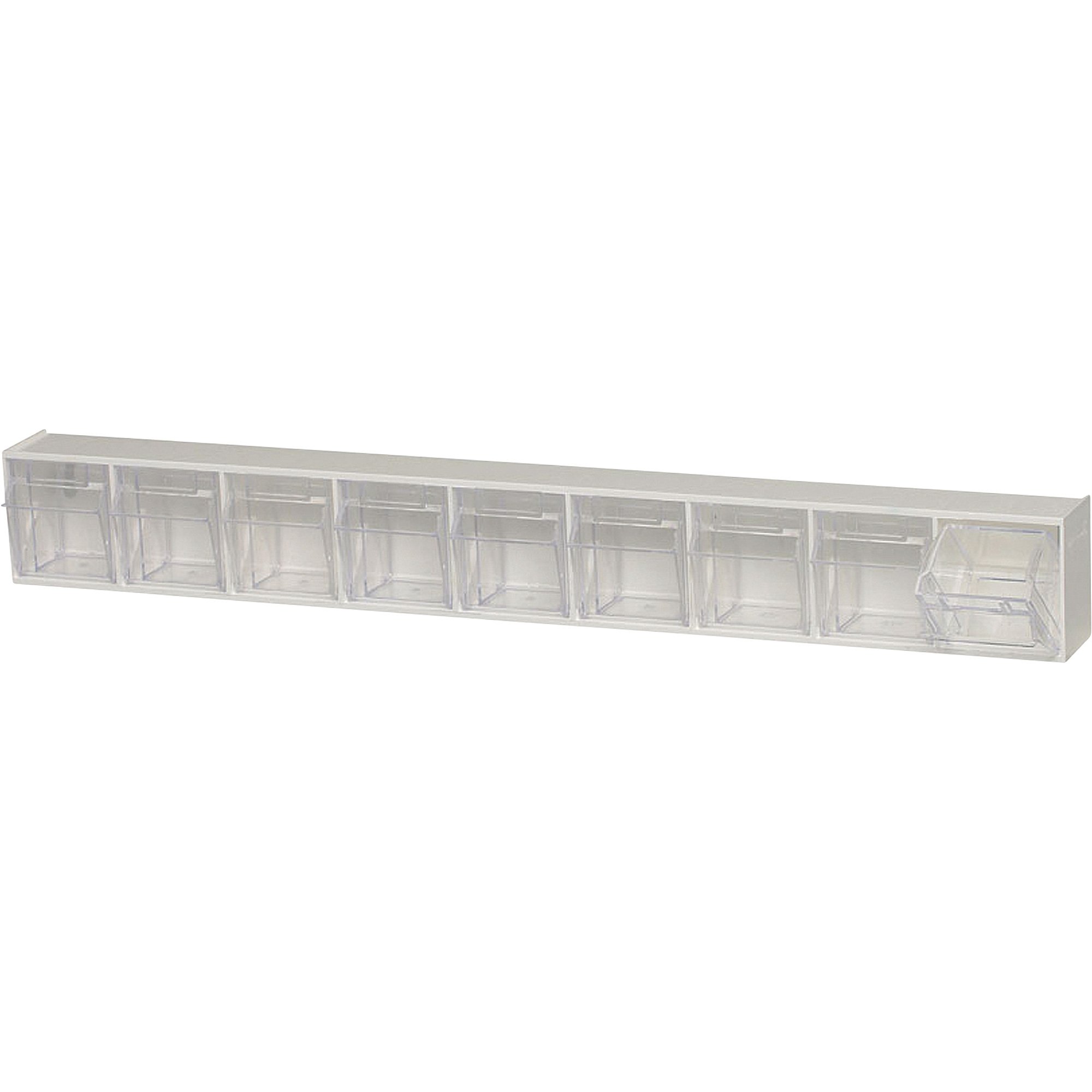 Quantum Clear Tip Out Storage Bin — 2 1/2in. X 23 5/8in. X 3in. Size, 9-Bin System